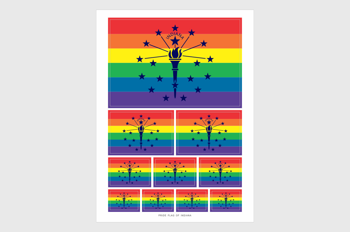 Indiana LGBTQ Pride Flag Stickers