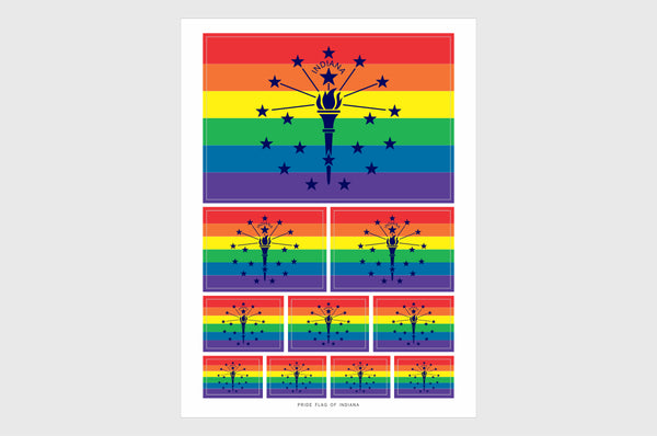 Indiana LGBTQ Pride Flag Stickers