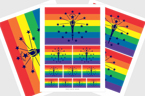 Indiana LGBTQ Pride Flag Stickers