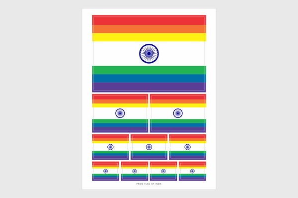 India LGBTQ Pride Flag Stickers