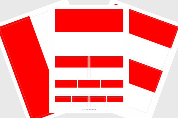 Indonesia Flag Sticker, Weatherproof Vinyl Indonesia Flag Stickers
