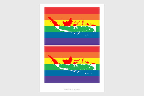 Indonesia LGBTQ Pride Flag Stickers