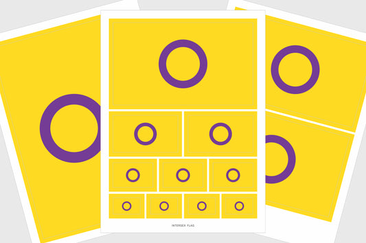intersex pride flag sticker sheets