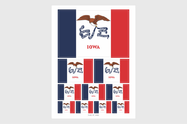 Iowa Flag Sticker, Weatherproof Vinyl Iowa Flag Stickers