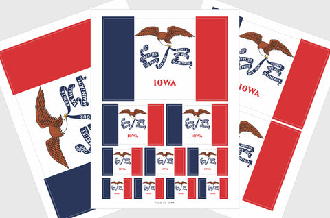 Iowa Flag Sticker, Weatherproof Vinyl Iowa Flag Stickers