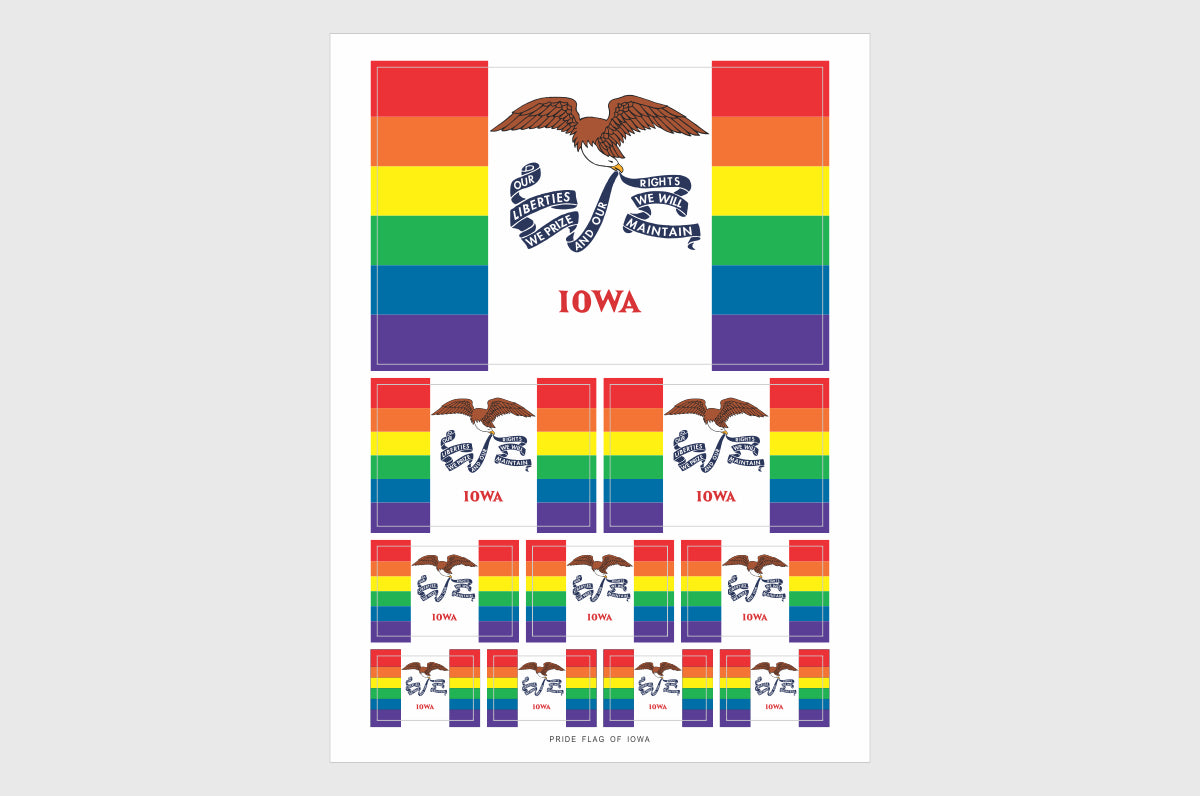 Iowa LGBTQ Pride Flag Stickers