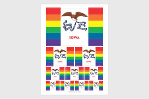 Iowa LGBTQ Pride Flag Stickers