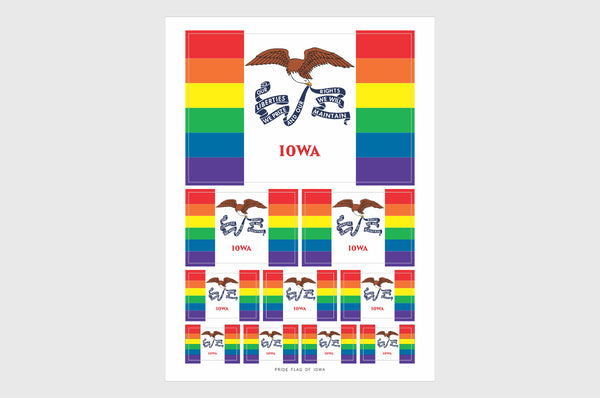 Iowa LGBTQ Pride Flag Stickers