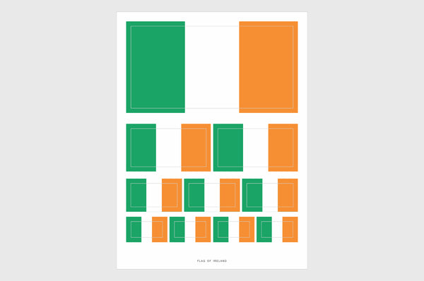 Ireland Flag Sticker, Weatherproof Vinyl Irish Flag Stickers