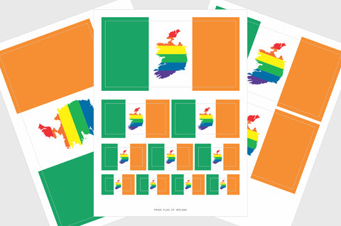 Ireland LGBTQ Pride Flag Sticker, Weatherproof Vinyl Irish Flag Stickers