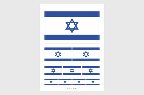 Israel Flag Sticker, Weatherproof Vinyl Israeli Flag Stickers