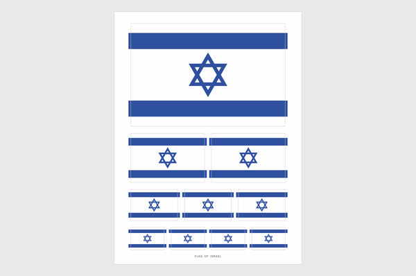 Israel Flag Sticker, Weatherproof Vinyl Israeli Flag Stickers