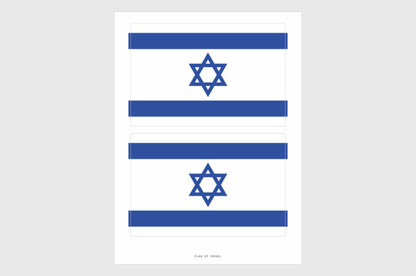 Israel Flag Sticker, Weatherproof Vinyl Israeli Flag Stickers