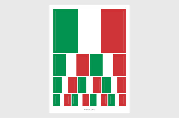 Italy Flag Sticker, Weatherproof Vinyl Italian Flag Stickers