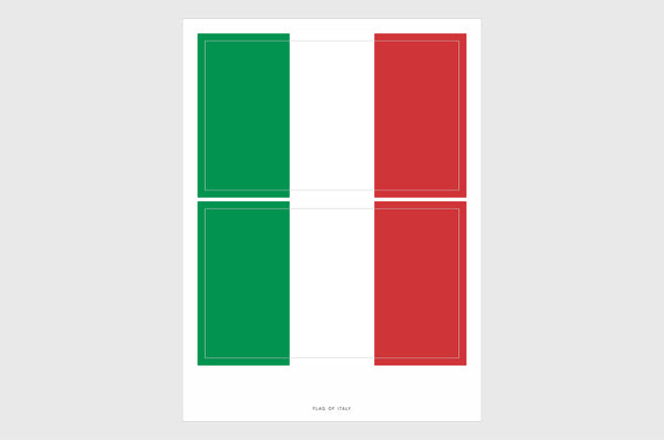 Italy Flag Sticker, Weatherproof Vinyl Italian Flag Stickers