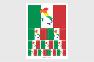 Italy LGBTQ Pride Flag Stickers