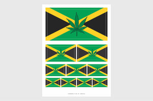 Jamaica Cannabis Leaf Flag Stickers