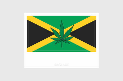 Jamaica Cannabis Leaf Flag Stickers