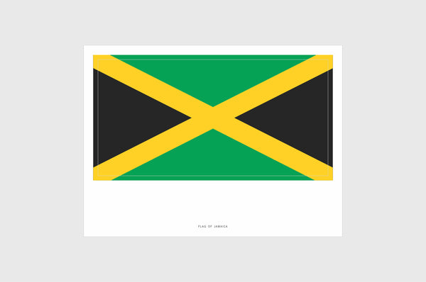 Jamaica Flag Sticker, Weatherproof Vinyl Jamaican Flag Stickers