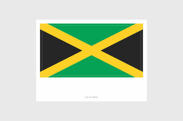 Jamaica Flag Sticker, Weatherproof Vinyl Jamaican Flag Stickers