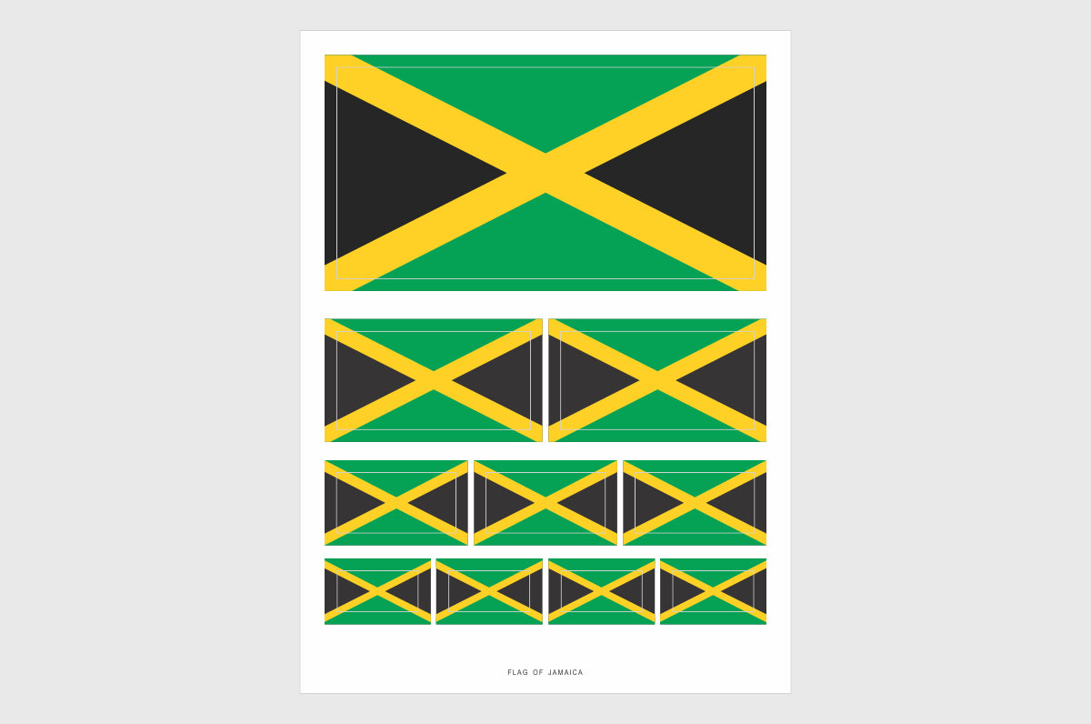 Jamaica Flag Sticker, Weatherproof Vinyl Jamaican Flag Stickers