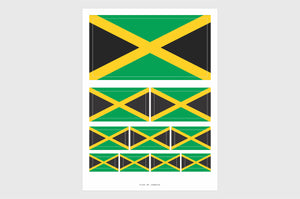 Jamaica Flag Sticker, Weatherproof Vinyl Jamaican Flag Stickers