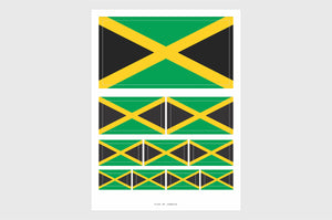 Jamaica Flag Sticker, Weatherproof Vinyl Jamaican Flag Stickers