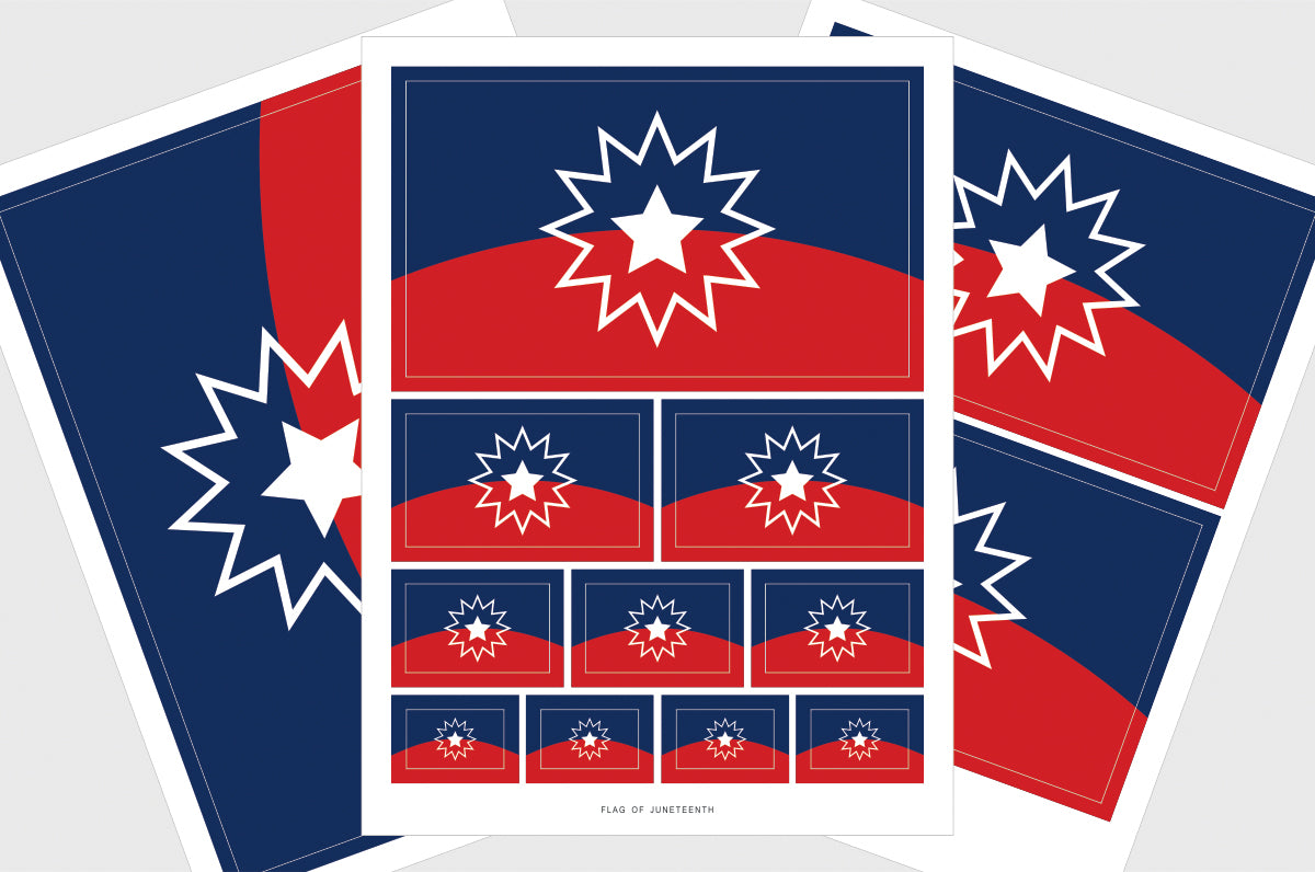 Juneteenth Flag Stickers, Without Date