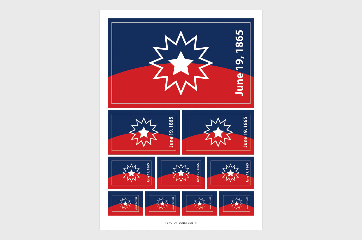 Juneteenth Flag Stickers With Date