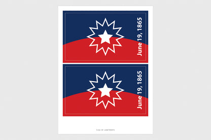 Juneteenth Flag Stickers With Date