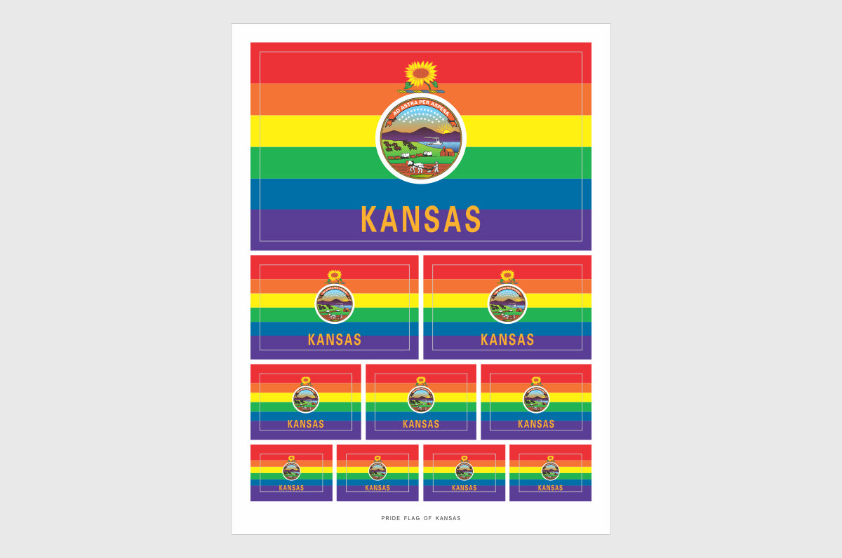 Kansas LGBTQ Pride Flag Stickers