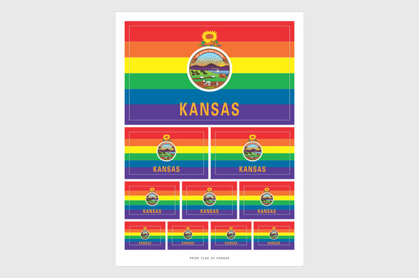 Kansas LGBTQ Pride Flag Stickers