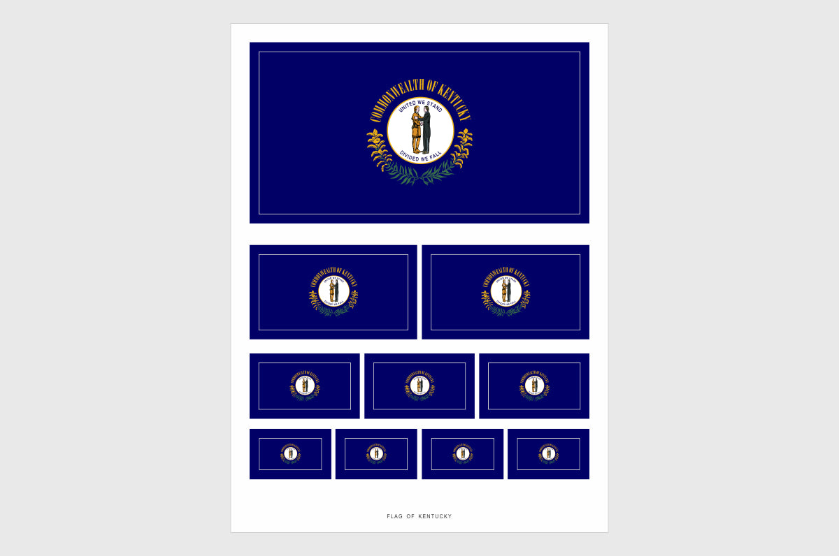 Kentucky Flag Sticker, Weatherproof Vinyl Kentucky Flag Stickers