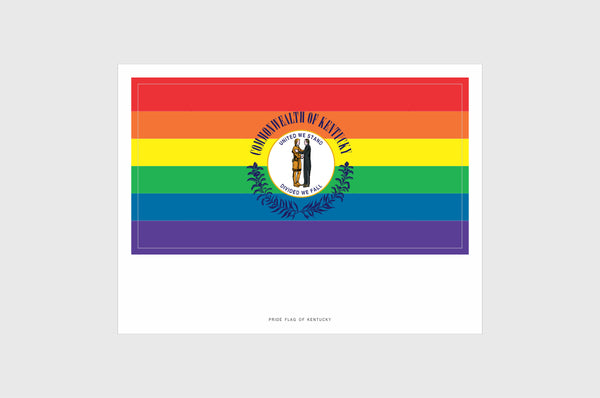 Kentucky LGBTQ Pride Flag Sticker, Weatherproof Vinyl Kentucky Pride Flag Stickers