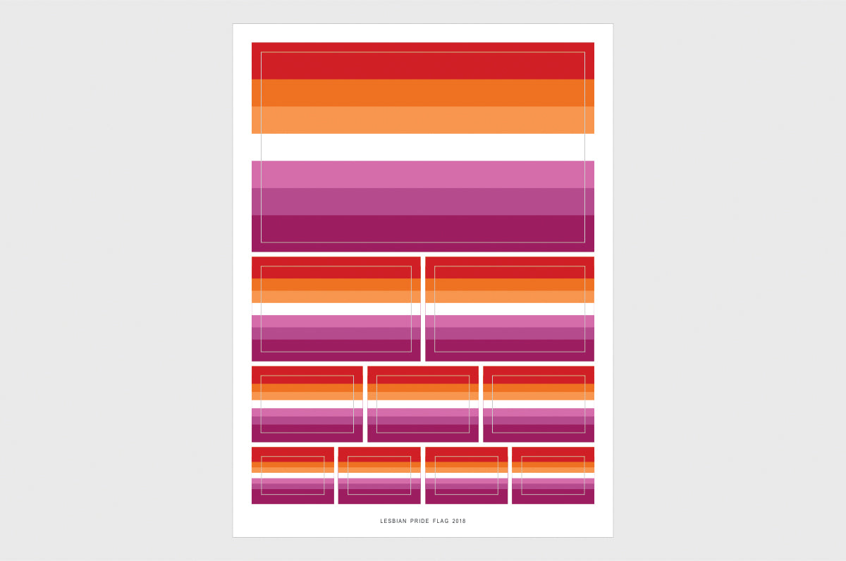 Sunset Lesbian Pride Flag Stickers (2018)