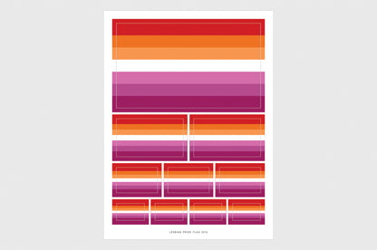 Sunset Lesbian Pride Flag Stickers (2018)
