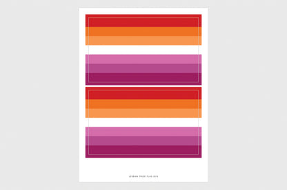 Sunset Lesbian Pride Flag Stickers (2018)