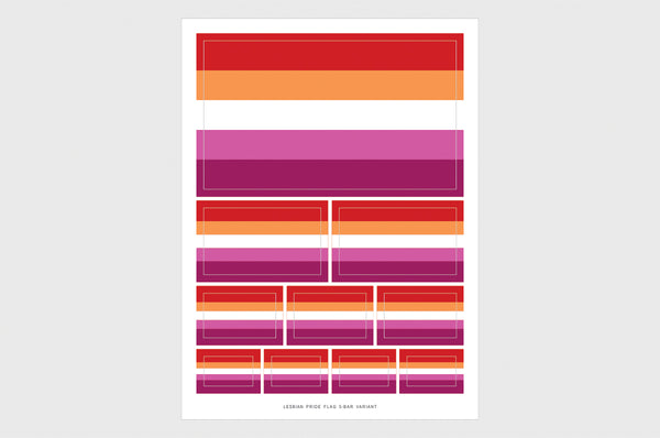 Sunset Lesbian Pride Flag Sticker (2019), Weatherproof Vinyl Lesbian LGBTQ Sexuality Flag Stickers