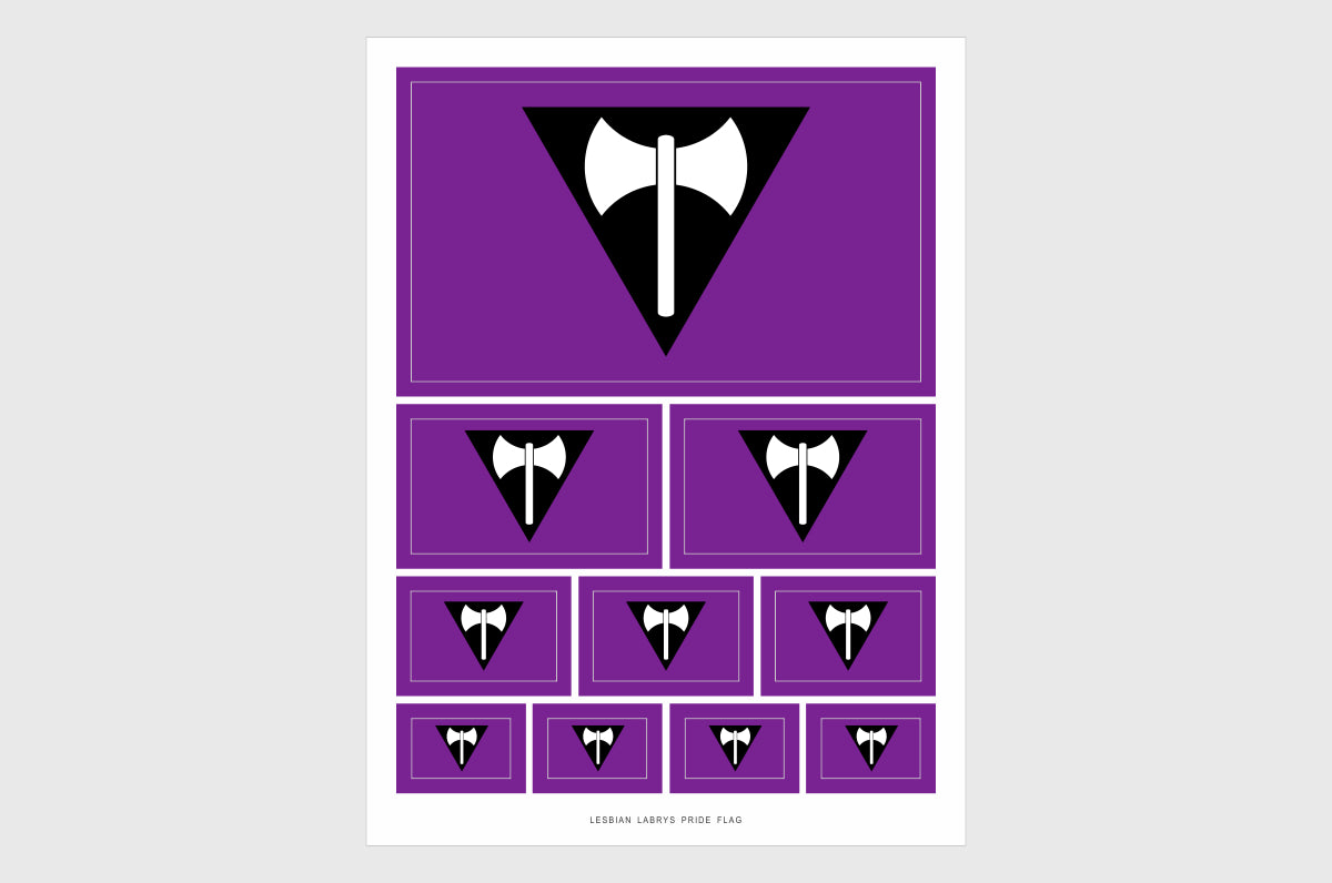 Lesbian Labrys Pride Flag Stickers