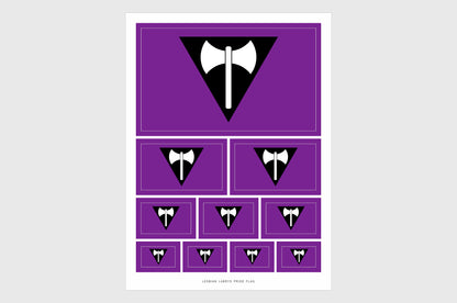 Lesbian Labrys Pride Flag Stickers