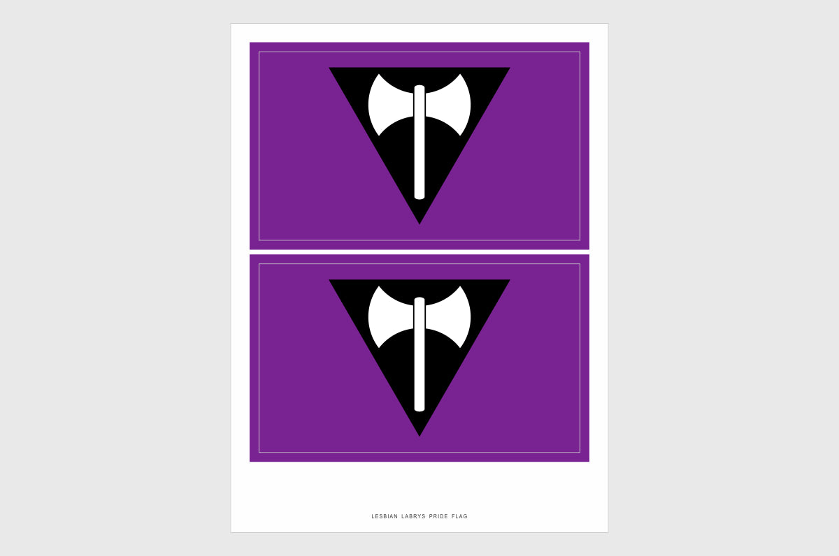Lesbian Labrys Pride Flag Stickers
