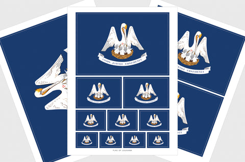 Louisiana Flag Sticker, Weatherproof Vinyl Louisiana Flag Stickers