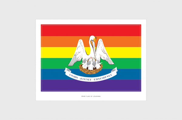Louisiana LGBTQ Pride Flag Sticker, Weatherproof Vinyl Pride Flag Stickers