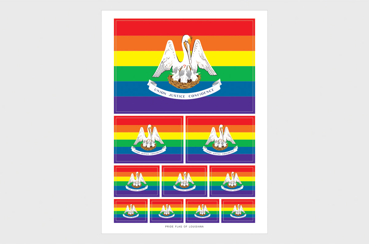 Louisiana LGBTQ Pride Flag Stickers