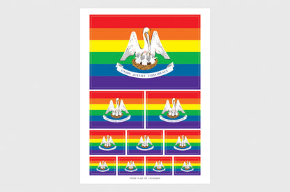 Louisiana LGBTQ Pride Flag Stickers