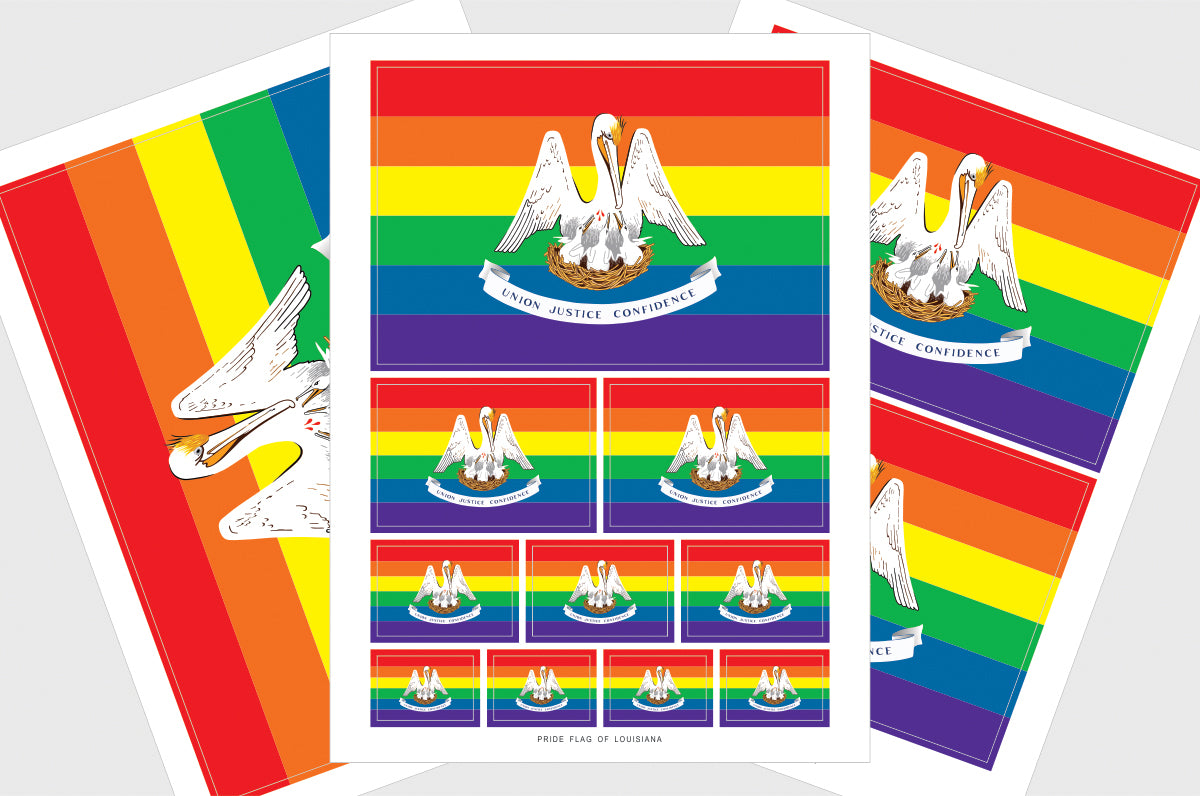 Louisiana LGBTQ Pride Flag Stickers