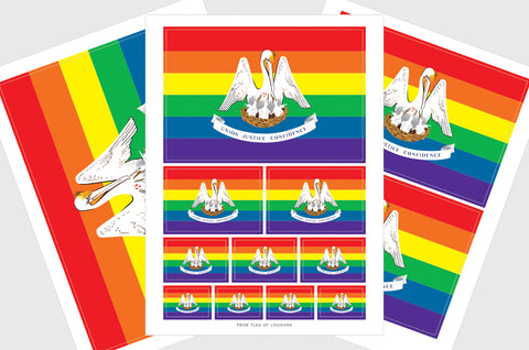 Louisiana LGBTQ Pride Flag Stickers