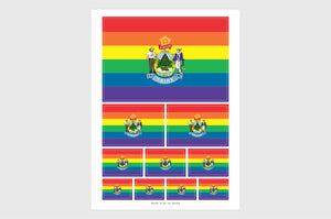 Maine LGBTQ Pride Flag Stickers