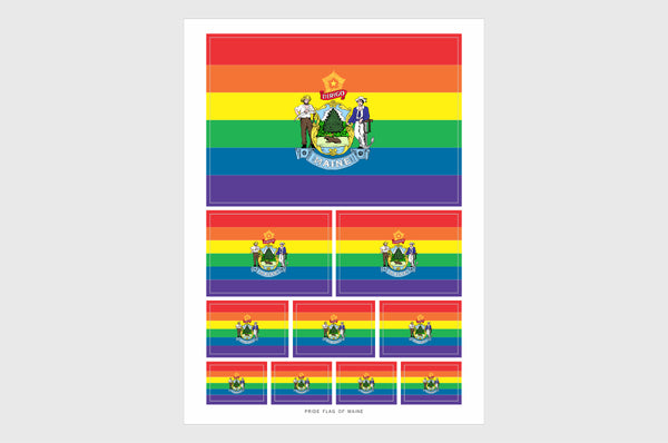 Maine LGBTQ Pride Flag Stickers