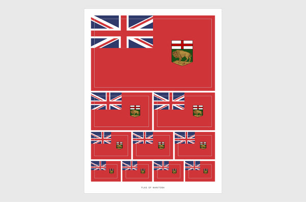 Manitoba Flag Sticker, Weatherproof Vinyl Manitoba Flag Stickers